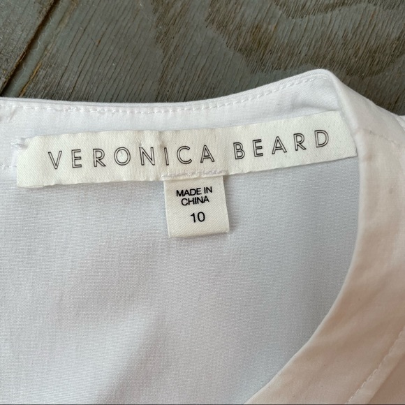 Veronica Beard short sleeve stretch poplin peplum shirt | size 10 - Picture 4 of 10